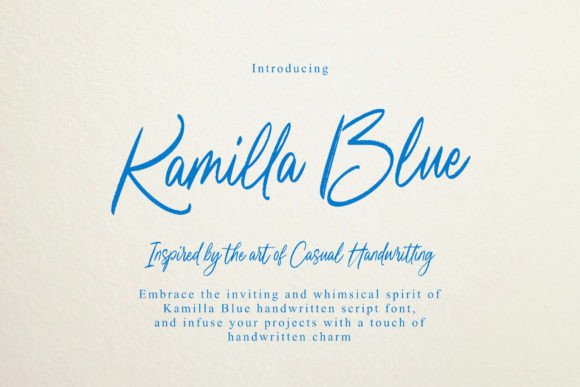 Kamilla Blue: A Script Font with Practical Elegance