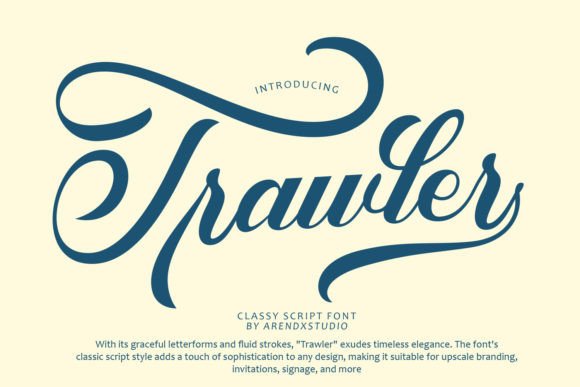 Trawler: A Sophisticated Script Font for Branding Elegance